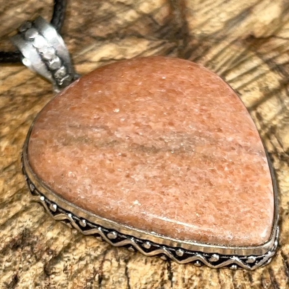 Beautiful Peach Moonstone Pendant 2” - Picture 8 of 13